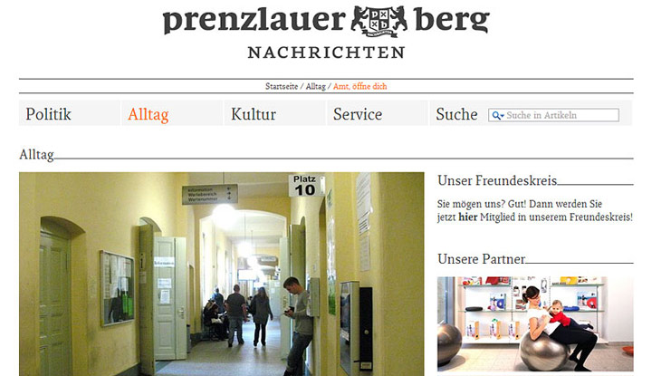 Screenshot "Prenzlauer Berg Nachrichten"