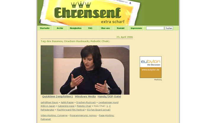 Screenshot: Ehrensenf