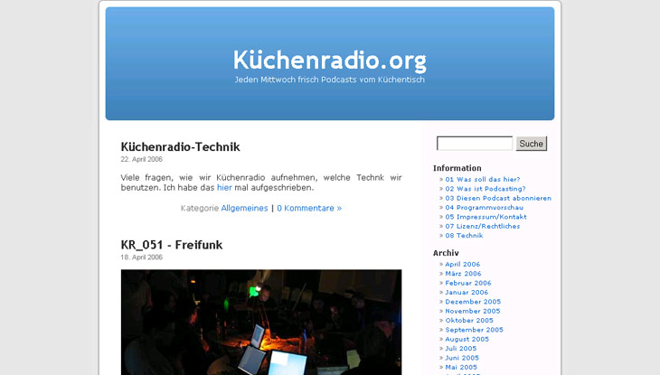 Screenshot: küchenradio.org