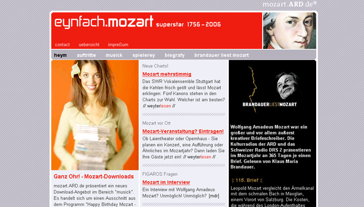 Screenshot: eynfach.mozart - superstar 1756 – 2006