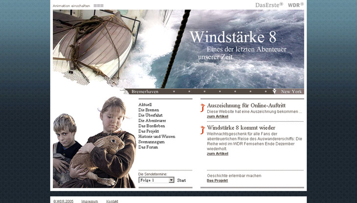 Screenshot: Windstärke 8