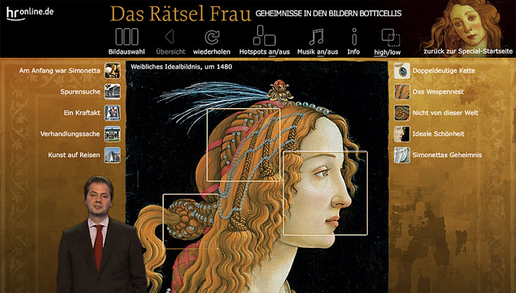 Screenshot "Das Rätsel Frau. Geheimnisse in den Bildern Botticellis"