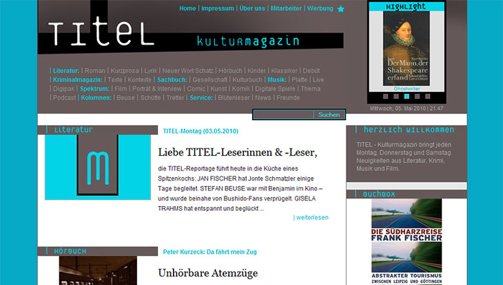 Screenshot "TITEL Kulturmagazin"