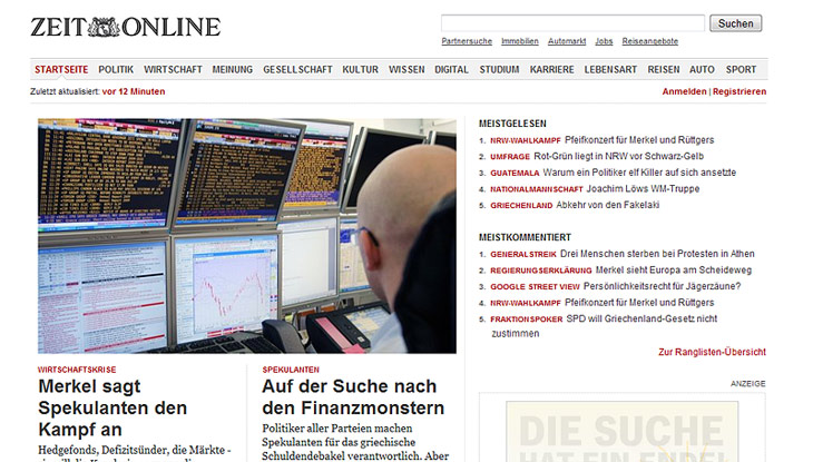 Screenshot "Zeit Online"