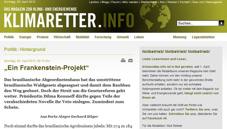 Screenshot "klimaretter.info"
