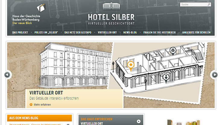 Screenshot "Hotel Silber. Ein virtueller Geschichtsort"