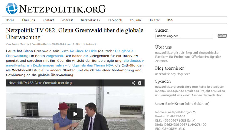 Screenshot "netzpolitik.org"