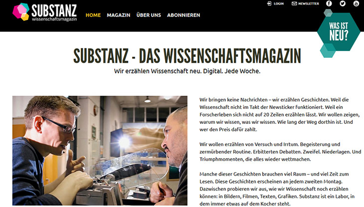 Screenshot "Substanz"