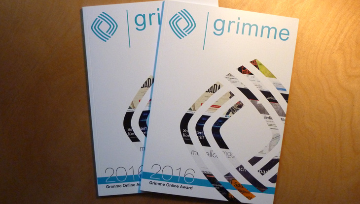 Broschüren zum Grimme Online Award 2016; Foto: Grimme-Institut