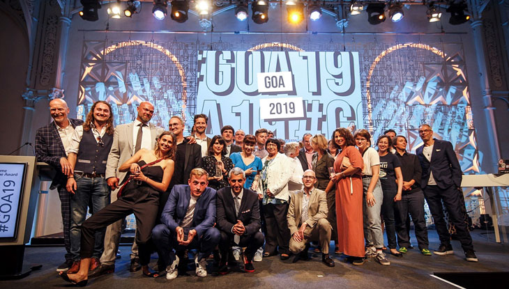 Gruppenbild Preisträger Preisverleihung Grimme Online Award 2019, Foto: Gina Wetzler