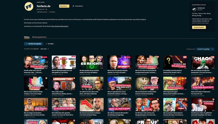 Screenshot "Funfacts"