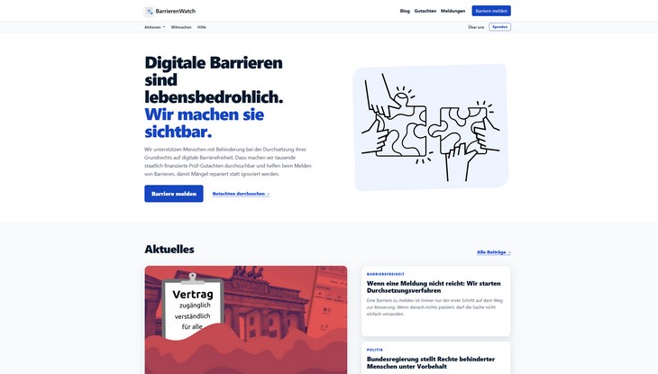 Screenshot "BarrierenWatch"