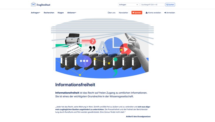 Screenshot "Initiative zur Rettung des IFG"