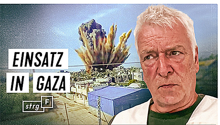 Screenshot Webseite "Gaza: Wie Hilfskräfte den Krieg erleben | STRG_F"