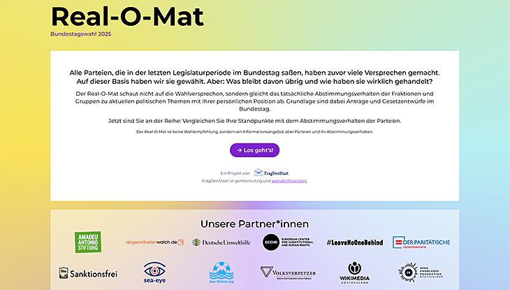 Screenshot Webseite "Real-O-Mat"