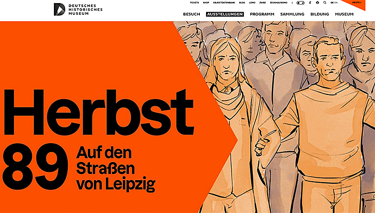 Screenshot Webseite "Herbst '89 – Auf den Straßen von Leipzig"