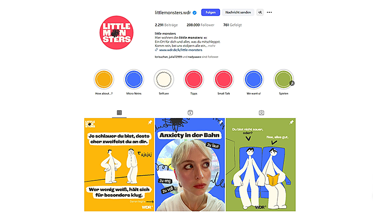 Screenshot Webseite "Little Monsters"