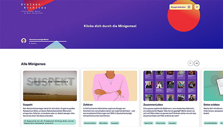Screenshot Webseite "arolsen school Bildungsplattform"