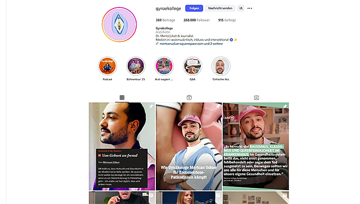 Screenshot Webseite "Gynaekollege"