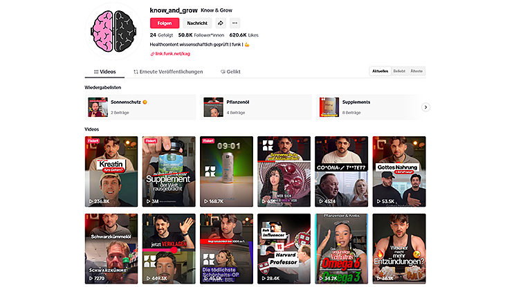Screenshot Webseite "Know & Grow"